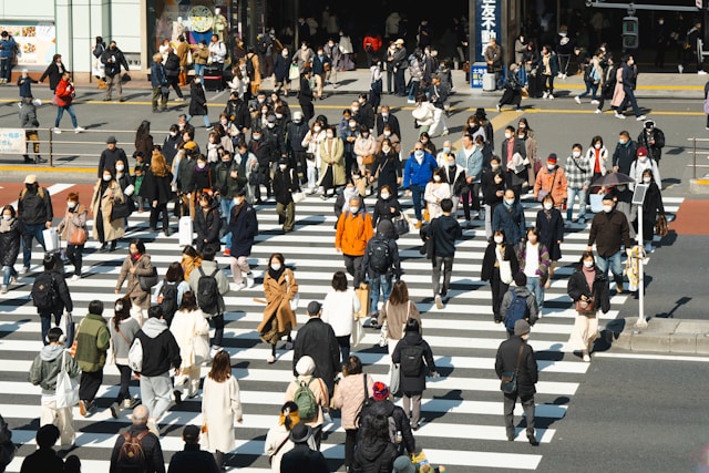 A Busy Road Crossing In Shinjuku